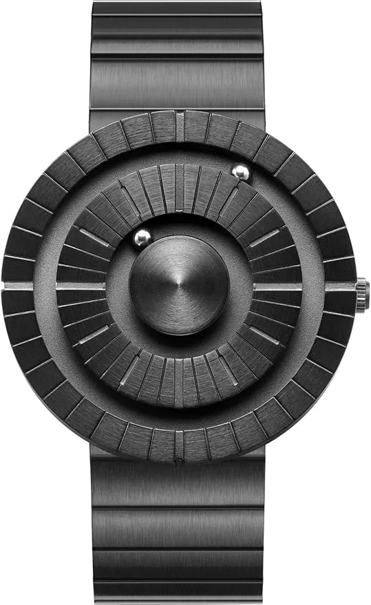 EUTOUR Reloj Hombre Magnetico Designer Cuarzo Sin Vidrio Rodamiento de Bolas Relojes de Pulsera para Hombres con Correa de Acero Inoxidable Plateado