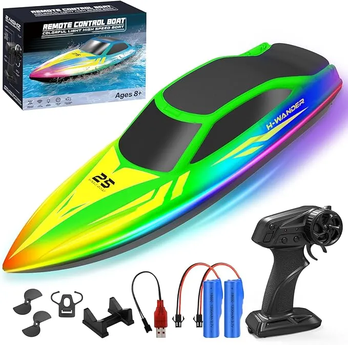 Amazon WUQNGI Barco Teledirigido Profesional con Luces LED de 7 Modos