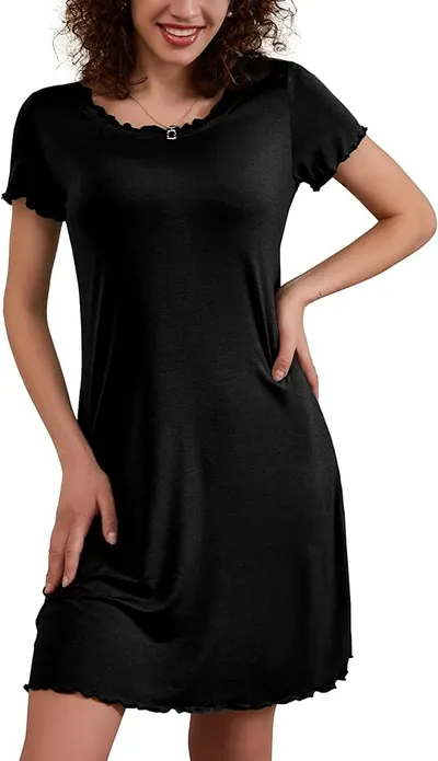 Camisón Ekouaer Mujer Estampado Manga Corta