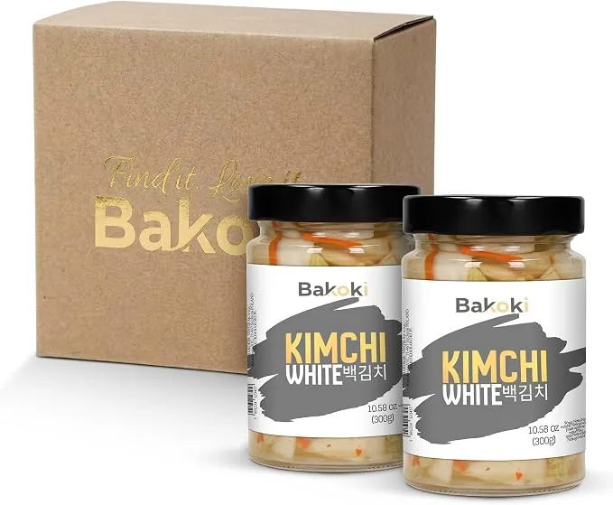 Bakoki Baek-Kimchi: Kimchi Blanco Suave Sin Picante, Fermentado Tradicionalmente (2x300g)