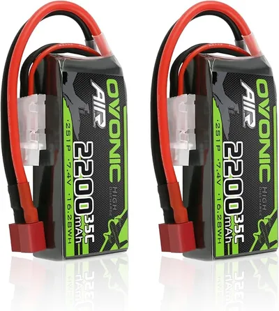 OVONIC Batería Lipo 2s 35C 2200mAh 7.4V Batería Corta con Decans