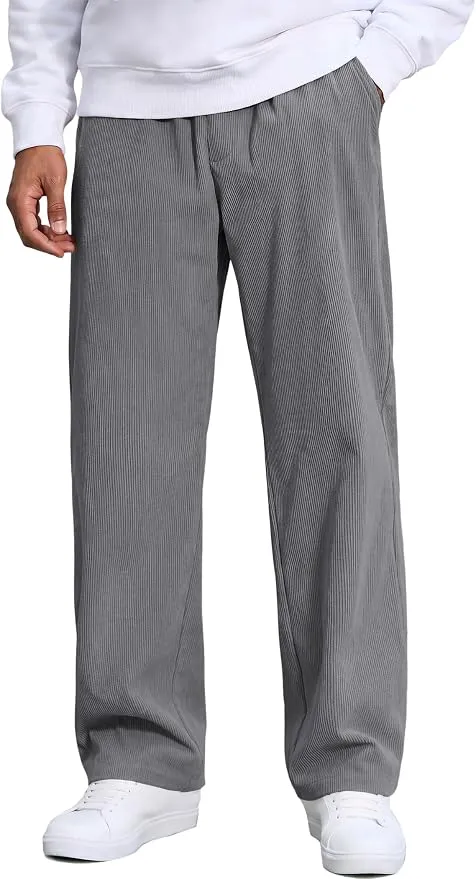 Pantalón de Pana COOFANDY para Hombre con Cintura Elástica y Cordón Ajustable