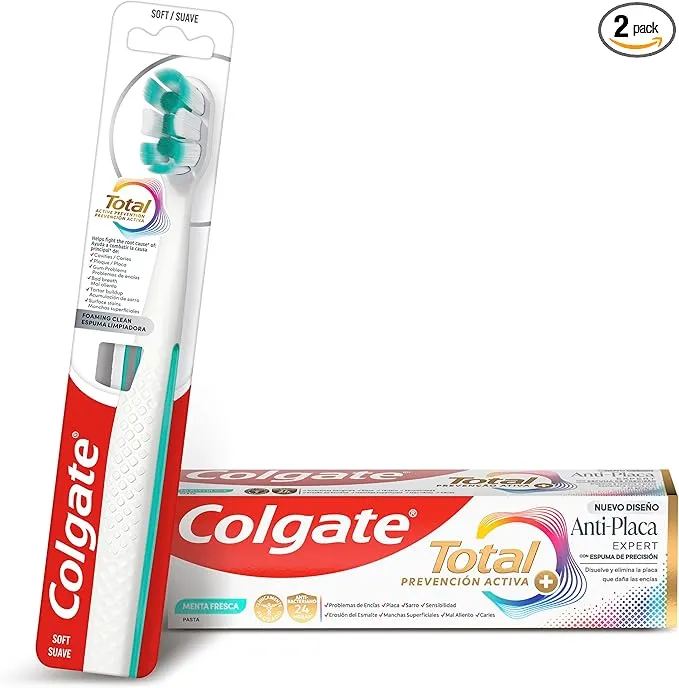 Pack Colgate Total Antiplaca Expert Menta Fresca + Cepillo Dental