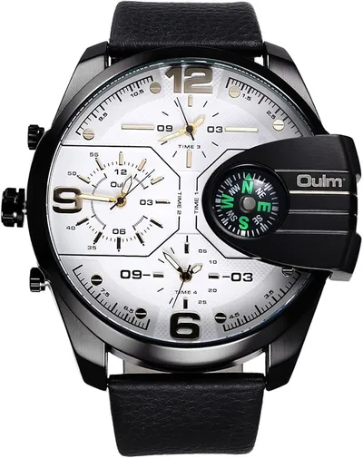 OIDEA Reloj Deportivo Analógico Hombre: Reloj de Pulsera de Cuarzo Tres Zonas Horarias