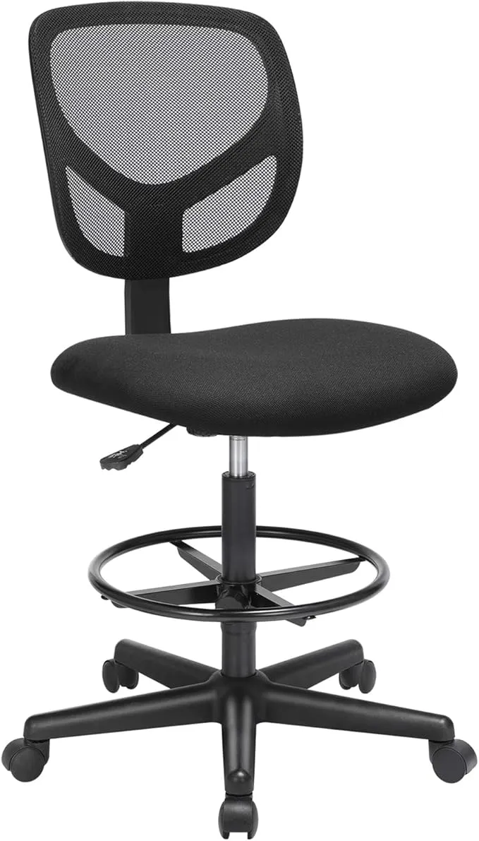 SONGMICS Silla de Oficina Ergonómica de Escritorio sin reposabrazos