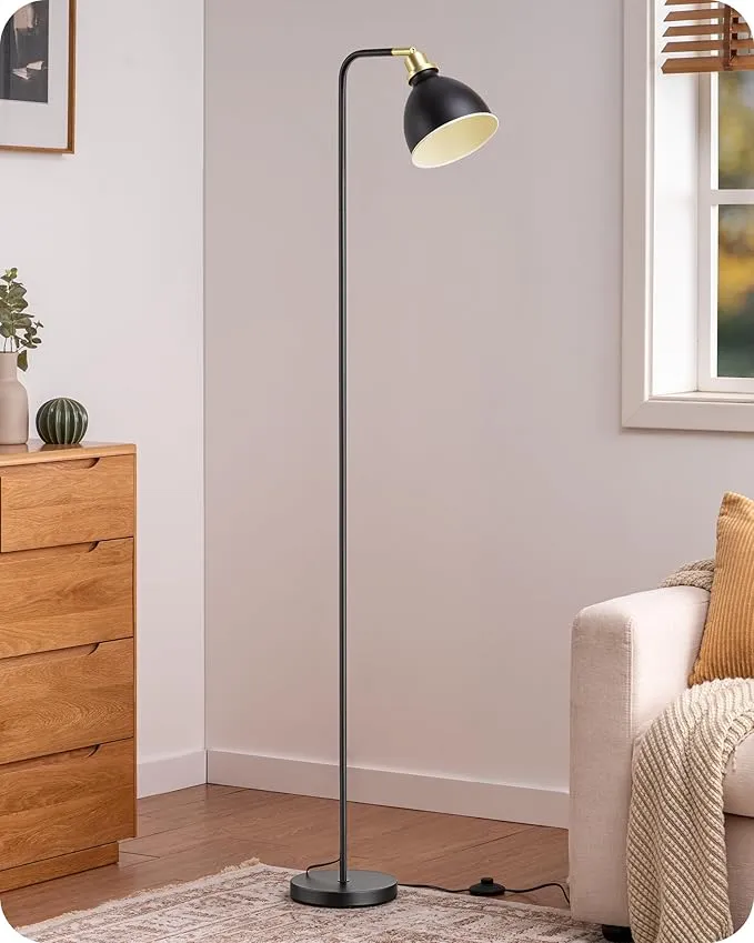 EDISHINE Lámpara de Pie con Cabezal de Metal Ajustable