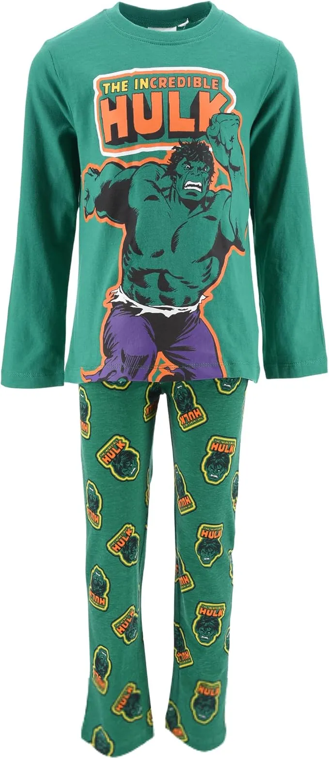 Pijama Marvel Avengers Algodón Suave Niño Hulk y Capitán América