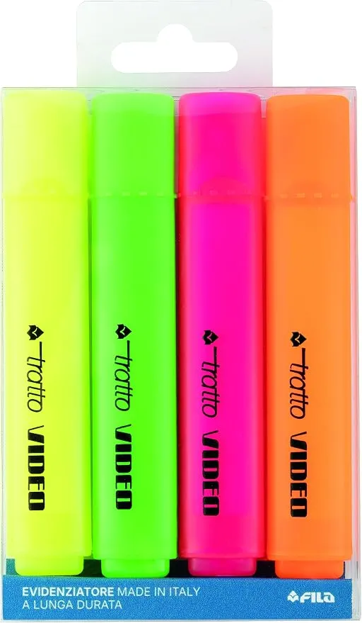 Pack de 4 Marcadores Fluorescentes Tratto Video
