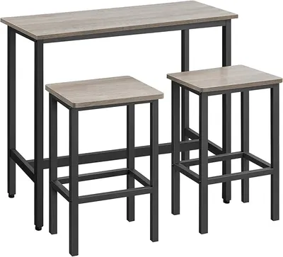 Mesa de desayuno con 2 taburetes VASAGLE LBT218B02