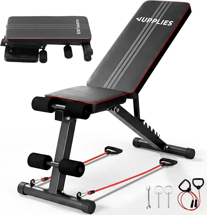 Banco de Musculación Plegable Jupplies Multifunción para Gimnasio en Casa