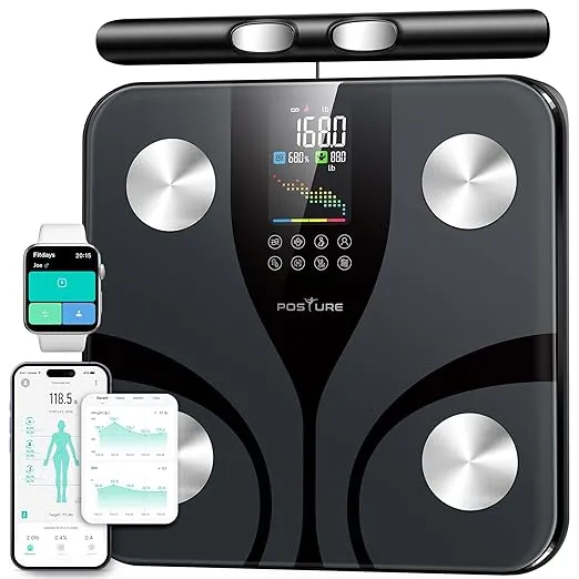 Posture Báscula de Baño Inteligente con 8 Electrodos y Pantalla a Color