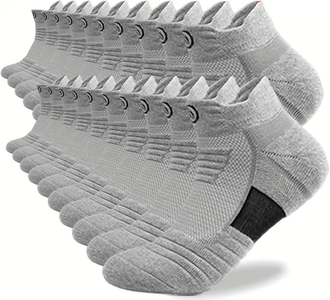 20 pares de calcetines deportivos de tobillo para hombre