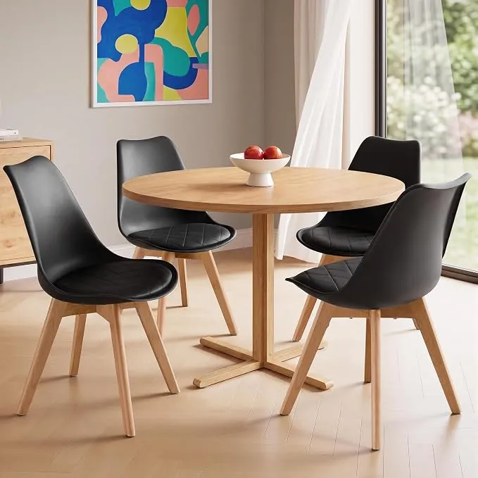 Set 4 Sillas de Comedor Vasagle con Asiento Acolchado