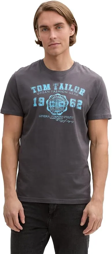 TOM Tailor Camiseta Hombre Algodón con Logotipo Estampado