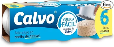 Calvo Atún Claro en Aceite de Girasol Pack6 x 65g