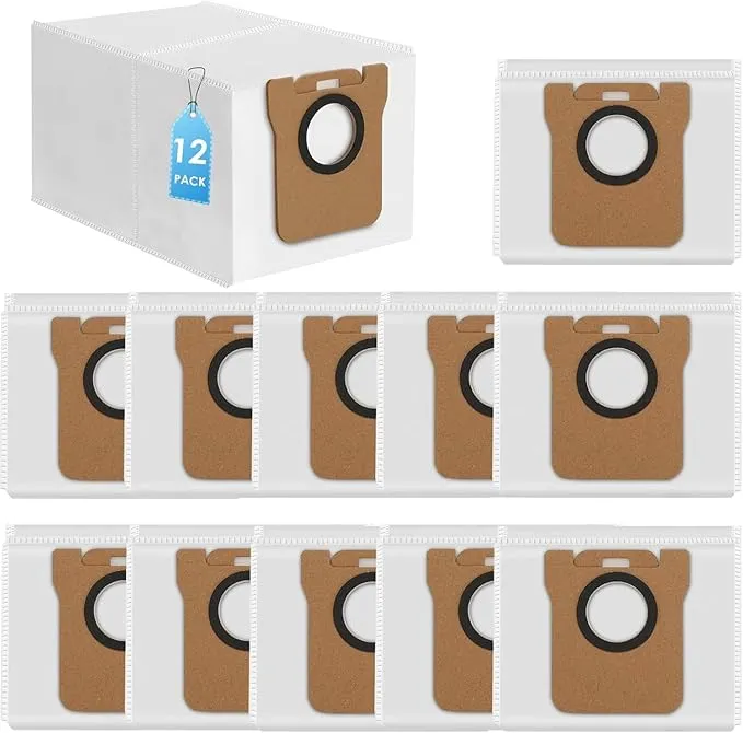 Kaiyaner 12 Bolsas Aspiradora para Xiaomi X10+ / X20+ / Dreame L10s / L10 / L20 / X40 Ultra Robot Aspirador, Bolsa de Repuesto, Juego de Accesorios, 2,5 L de Gran Bolsas de Aspiradora
