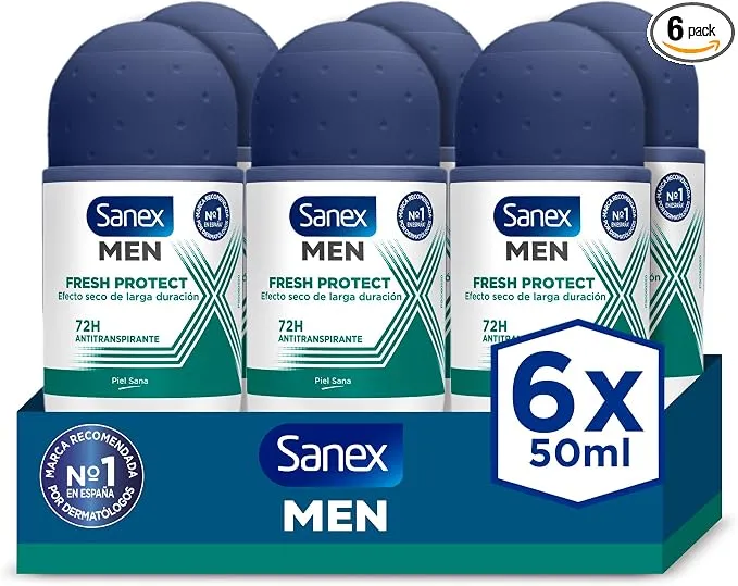 Pack 6 Desodorantes Sanex Men Fresh Protect Roll-On Antitranspirante 6x50ml