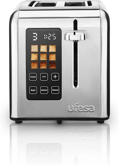 Ufesa Perfect Toaster - Tostador Digital Acero Inoxidable 950W con Pantalla y 9 Niveles