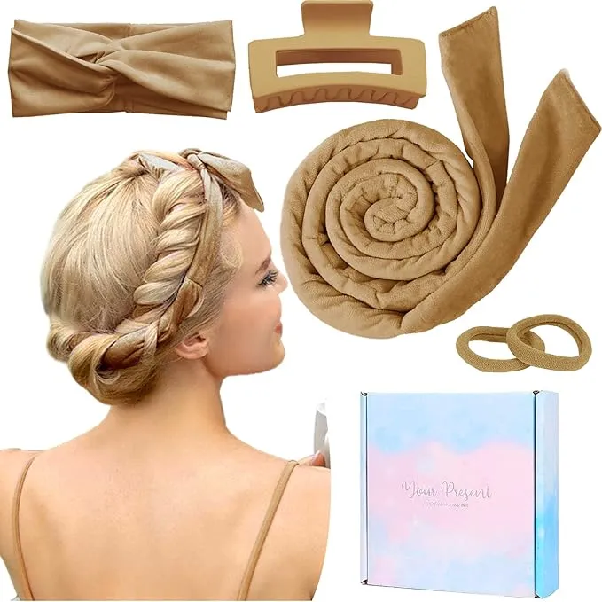 Rizador de Cabello sin Calor con Cinta de Terciopelo y Clip para Ondas Perfectas