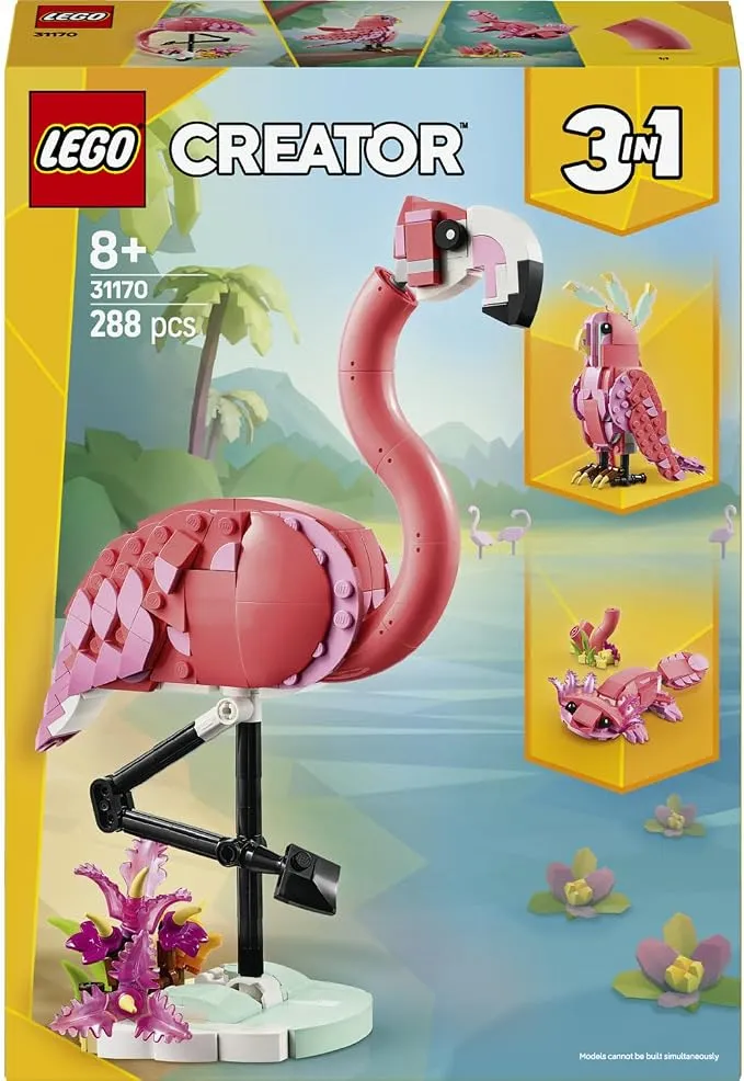 LEGO Creator Flamenco Rosa 31170 - Kit de Construcción de Animales con 288 Piezas