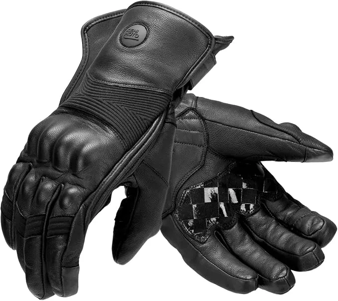 KEMIMOTO Guantes de Moto de Invierno en Piel Impermeable y Táctiles