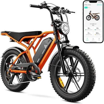 Bicicleta Eléctrica TST Fat Tire E-Bike con Control App y Suspensión