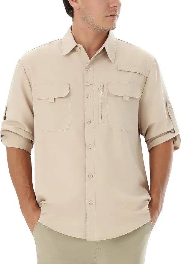 Camisa Outdoor Hombre Manga Larga Protección Solar UPF 50+