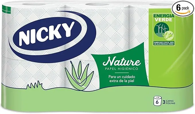 Papel Higiénico Nicky Nature 3 Capas - Pack 6 Rollos