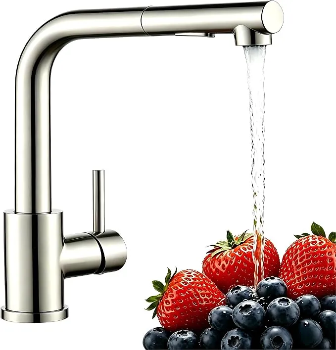 Grifo de Cocina Baollansa Extractable Acero Inoxidable Giratorio 360°