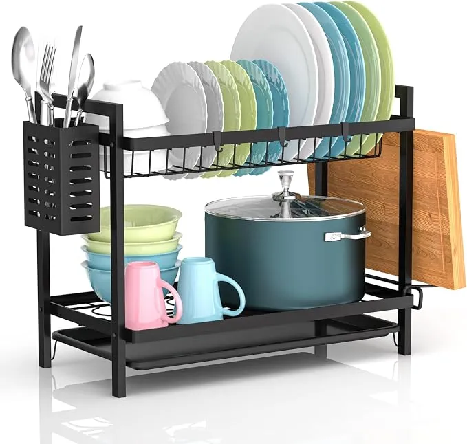 Gaethra® Escurreplatos Acero Inoxidable 2 Niveles Multifunción para Cocina