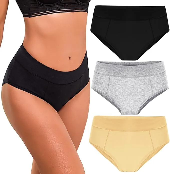 Bresdk Bragas Mujer Algodón Braguitas Cintura Media Ropa Interior Colores Lisos Cómodas y Suaves