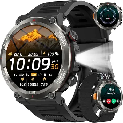 Reloj Inteligente Hombre con Linterna y Brújula