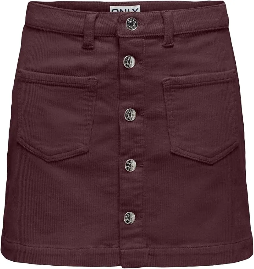 Falda Corduroy ONLY ONLAMAZING Corta Roja M