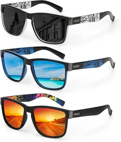 Hifot Gafas de Sol Hombre Mujer 3 Piezas
