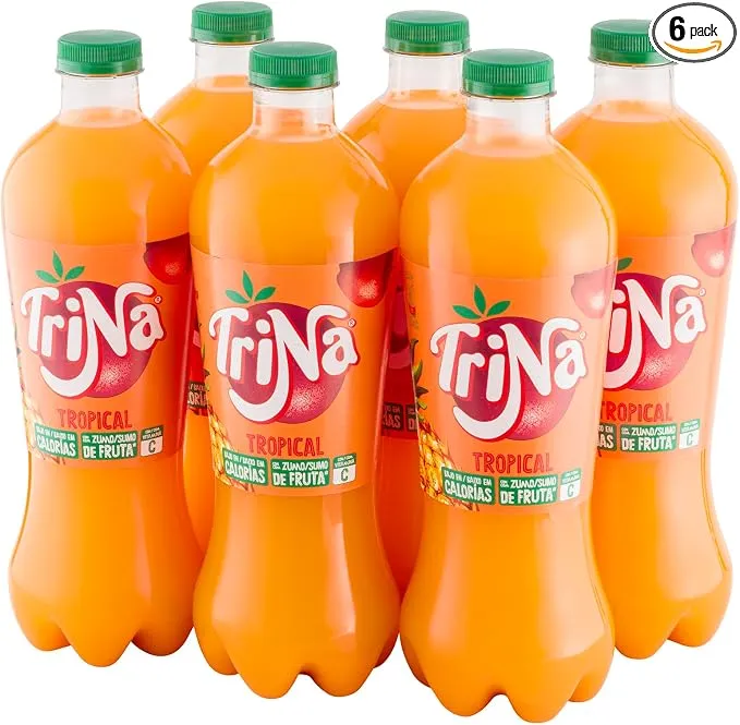 Pack 6 Botellas Trina Tropical 1.5L x 6 - Bebida Refrescante Sin Gas