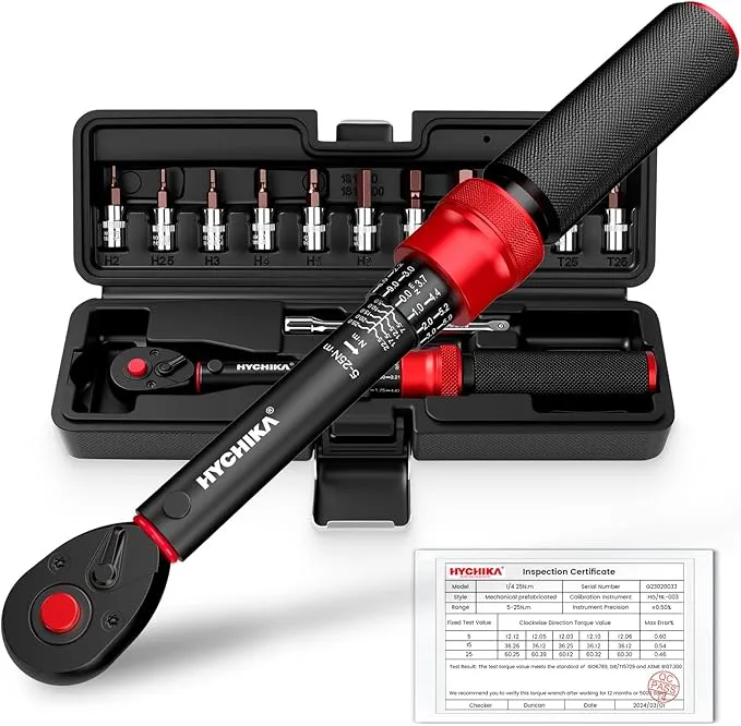 Llave Dinamométrica HYCHIKA 1/4" 5-25Nm - Precisión Profesional
