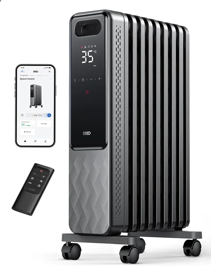 Radiador de Aceite Dreo 2000W Portátil con Mando a Distancia