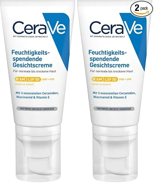 CeraVe, Loción Hidratante de Rostro SPF 50