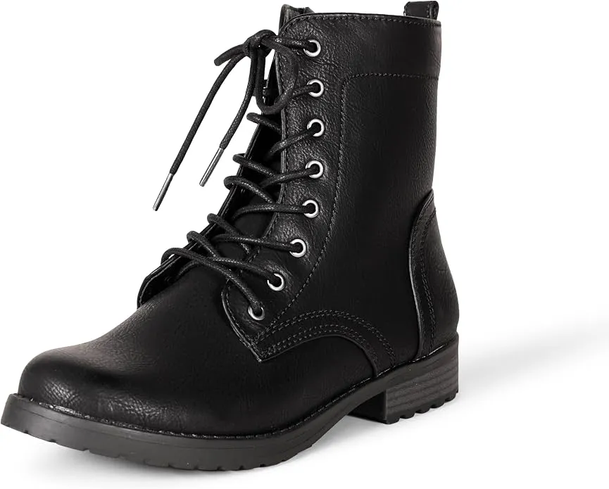 Botas de Combate con Cordones Amazon Essentials para Mujer - Negro