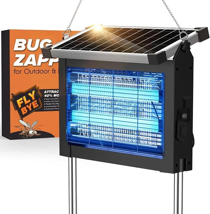 Lámpara Antimosquitos Portátil PRANITE Solar y USB 4000mAh
