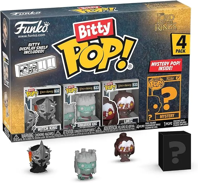 Funko Bitty Pop! Lord of The Rings - Witch King 4PK con Minifigura Misteriosa