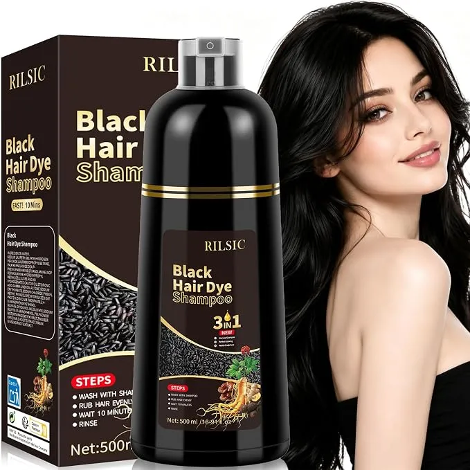 Champú Tinte Negro 3 en 1 para Cabello Anticanas - 500ml
