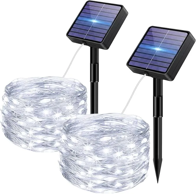 Bitjam 2 Paquetes Guirnaldas de Luces Solares LED para Exterior (5+2M, 50 LED)