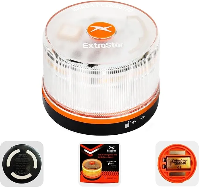 HIBRON EXTRASTAR Luz Emergencia Baliza V16 Homologada DGT con Geolocalización