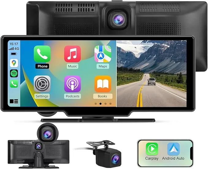 AWESAFE Pantalla para Coche con CarPlay y Android Auto Inalámbricos