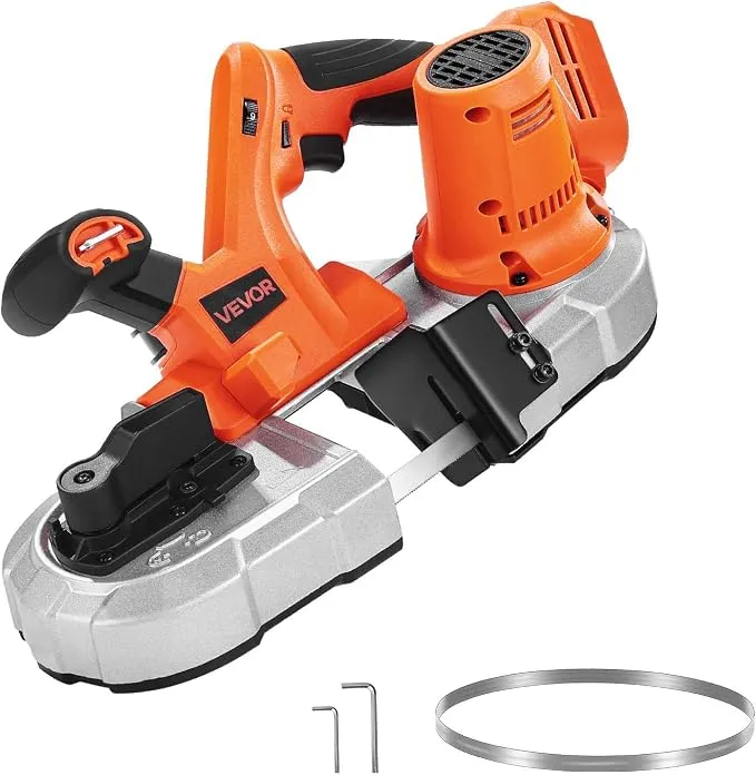 VEVOR Sierra de Cinta Portátil 65mm Corte Profundo 360W Motor Sin Escobillas