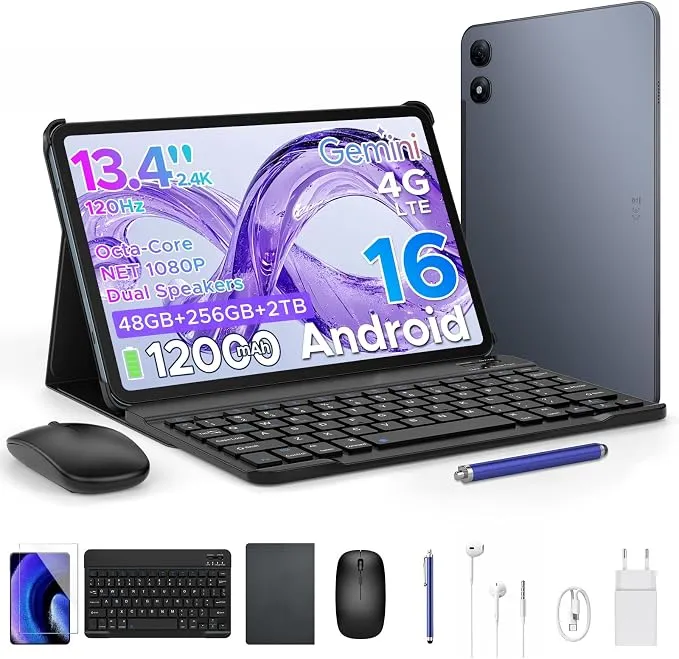 Tablet P13 Pro 13.4" 120Hz Android 16GB RAM + 256GB con Teclado y Lápiz