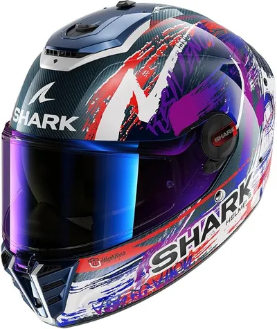 SHARK, Casco Moto Integral SPARTAN RS CARBON ZARCO SIGNATURE Carbon White Violet DWV, L