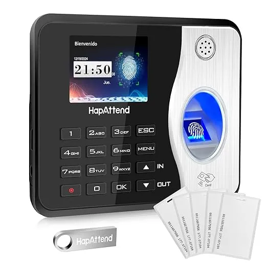 Máquina de fichar empleados con huella y tarjetas RFID