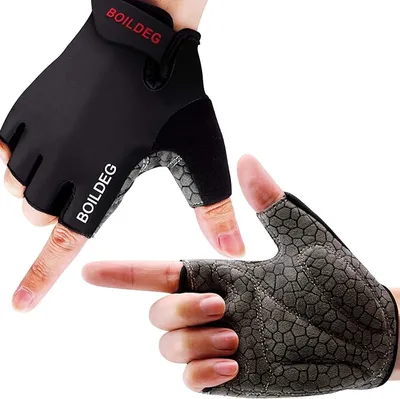 boildeg Guantes de Ciclismo de Bicicleta Guantes de Bicicleta de Carretera de Medio-Dedo para Hombres Mujeres Acolchado Antideslizante Transpirable